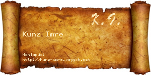 Kunz Imre névjegykártya